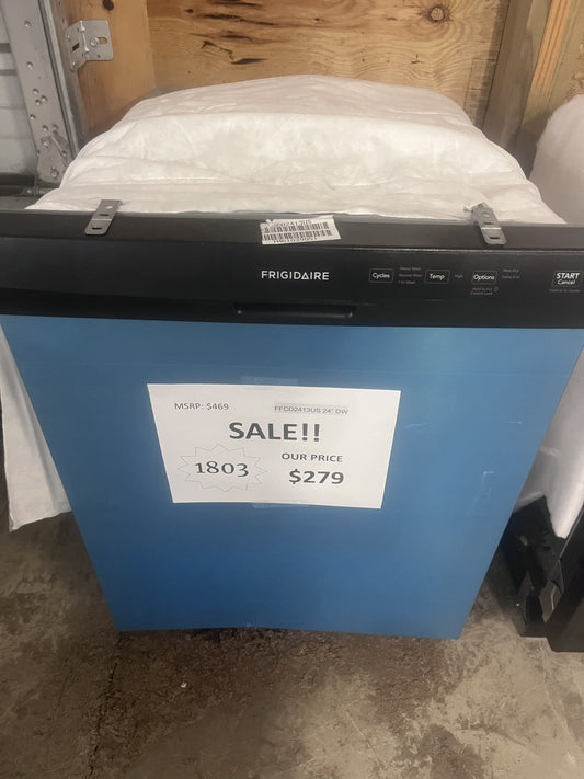 #1803- Frigidaire 24-in Front Control Built-in Dishwasher ( Stainless steel ) , Triple Spray Arm 