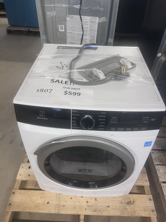 #1807- Electrolux IQ-Touch 4-cu ft Stackable Ventless Electric Dryer ( White )
