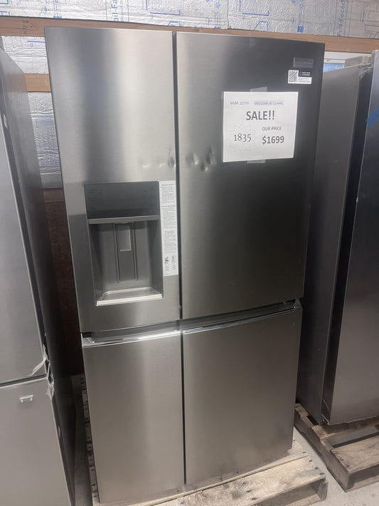 #1835- Frigidaire Gallery Counter-Depth 21.5-cu ft 4 -Door 36-in Wide with Ice Maker ( Fingerprint Resistant Stainless Steel )