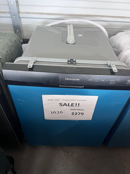 #1626- Frigidaire 24-in Front Control Built-in Dishwasher ( Stainless steel ) ENERGY STAR, 55-Decibel Standard Sound Level