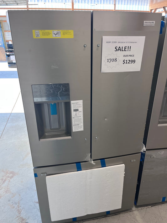 #1708- Frigidaire 36 in. Gallery 28 cu. ft. Standard Depth French Door Refrigerator in Smudge-Proof Stainless Steel