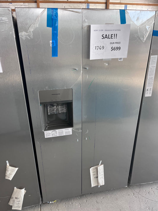 #1749- Frigidaire 36 in. 26 cu. ft. Standard Depth Side by Side Refrigerator in Stainless Steel